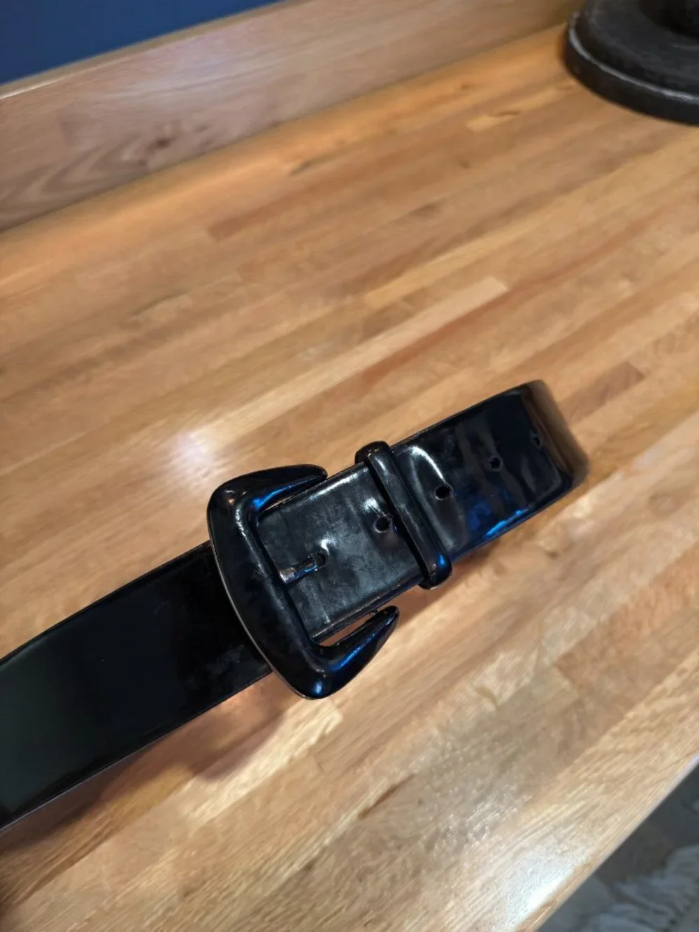 Another Line Black Patent Leather Belt